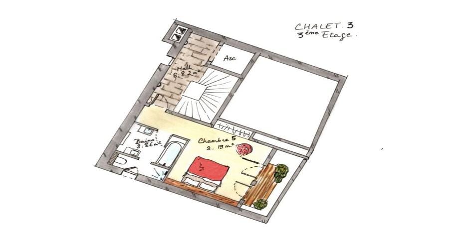 5***** Chalet Ambre floor plan - 3rd Floor