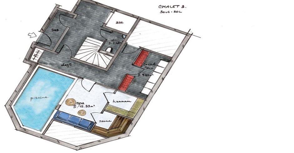Chalet Ambre floor plan - underground