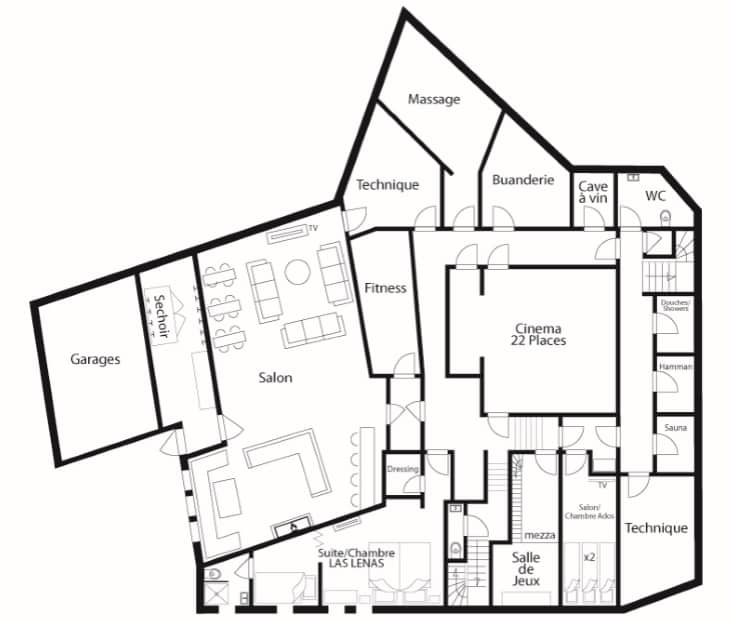 Chalet Tyrosolios - ground floor plan
