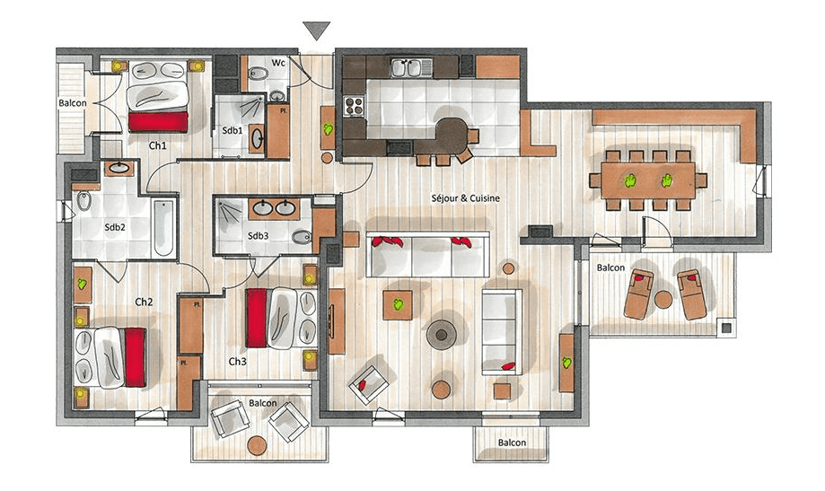 Whistler Lodge 3 Bedroom Apartment B03 Floor Plan