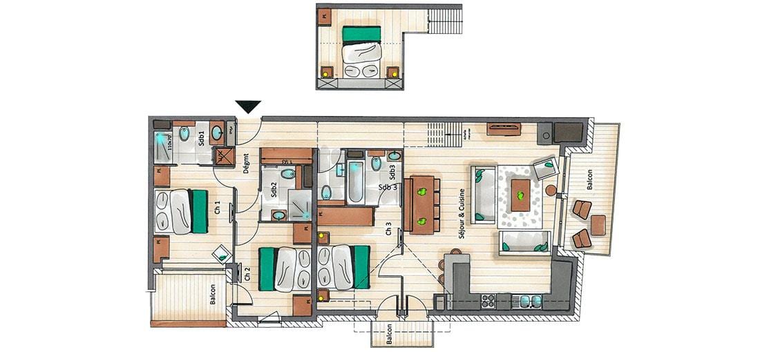 Appartement D07 Mammoth Lodge Floor Plan