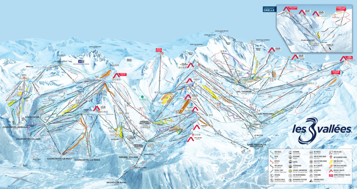 The 3 Valleys trail map 2022